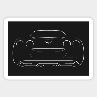 Chevrolet Corvette C6 - rear stencil, white Magnet